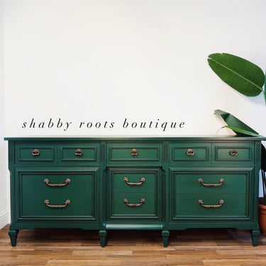 NEW! Emerald Green Dresser vintage mid century modern chest of drawers 9 drawers San Francisco, CA by Shab