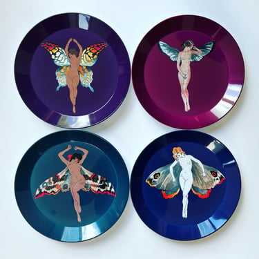 Butterfly Lady Dessert Plate Set