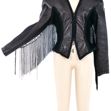 Lillie Rubin Fringed Leather Jacket