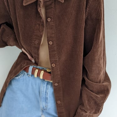 Vintage Cocoa Wide Wale Corduroy Button Up
