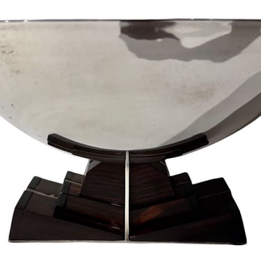 Maison Desny Rare Silver ans Wood Modernist Bowl French Art Deco