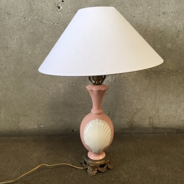 1960's Rococo Pink Shell Lamp