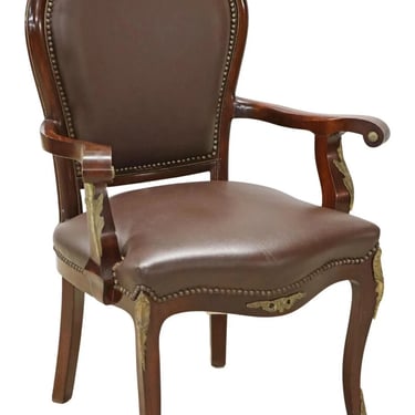 Chair, Desk, Louis XV Style, Brown, Upholstered, Fauteuil, Mahogany, Vintage!!