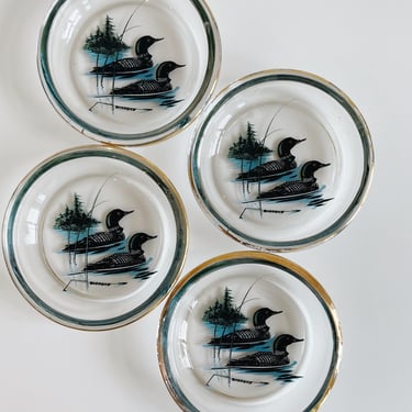 Set of 4 Loon Glass Coasters