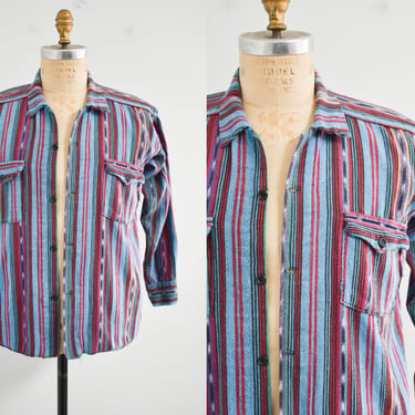 1990s Guatemalan Woven Cotton Shirt 