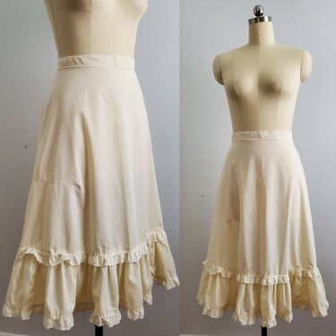 Vintage Cotton Petticoat - Vintage Lingerie Size Medium 