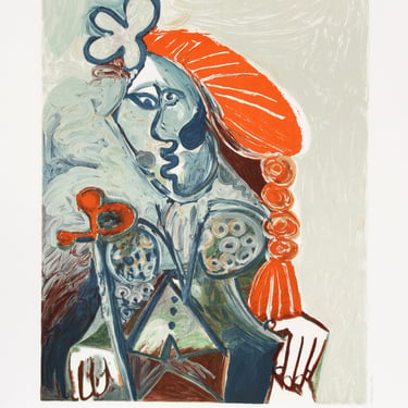 La Femme avec le Beret Rouge by Pablo Picasso, Marina Picasso Estate Lithograph Poster 