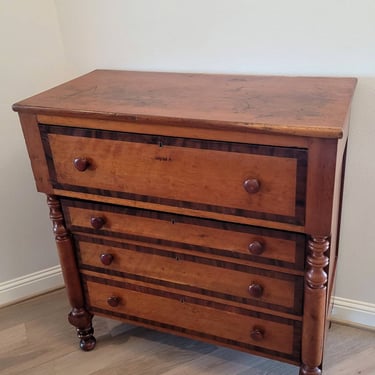 19th Century Tennessee American Classical Cherry Andrew Jackson Press Chest Of Drawers 