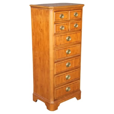 Yew Wood Drexel Yorkshire Collection English Georgian Lingerie Chest Dresser