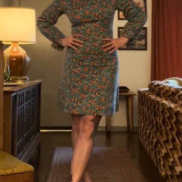 Vintage 60s / 70s Handmade Floral Minidress 