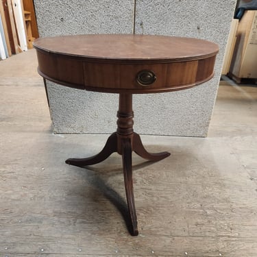 Vintage Round Table with Drawer 30 x 29.25