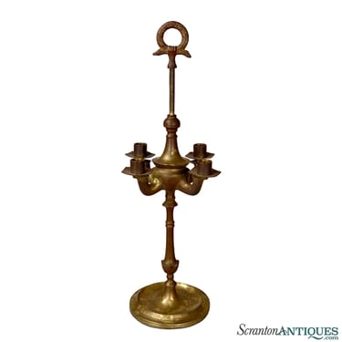 Vintage Traditional Brass Rotating Candlestick Holder Candelabra