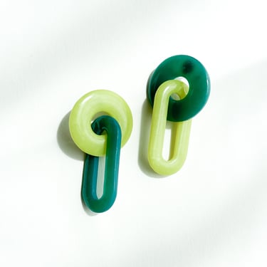 Polymer Clay and Resin Link Earrings | JUICY Links in mojito 