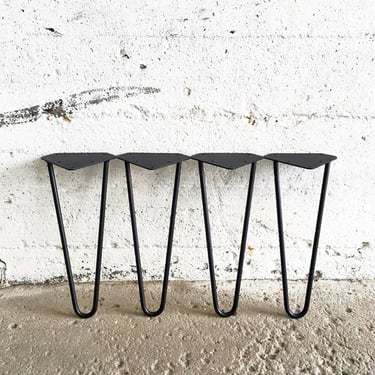Set of 4 (4'' to 20'') Black Hairpin Legs | 4'' 6'' 8'' 10'' 12'' 14'' 16'' 18'' 20'' | Bench Table Legs Powder Coated 