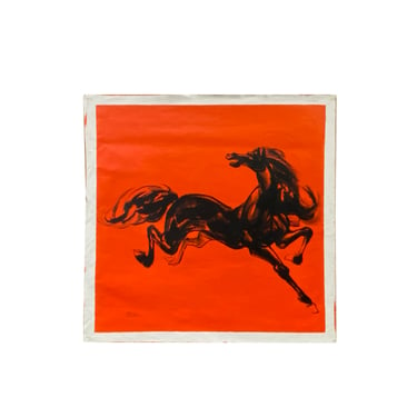 Oil Paint Canvas Art Black Artistic Racing Horse Wall Decor Painting ws3433E 