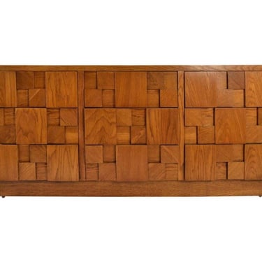 Free Shipping Within Continental US -  Vintage Mid Century Modern Lane Brutalist Oak Wood 9 Drawer Dresser 