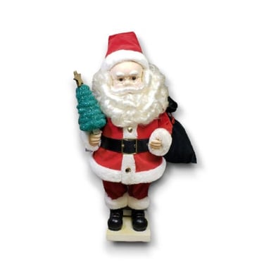 1990s Vintage Motion-ettes Animated & Illuminated Santa Claus w/ Lighted Tree, Telco Products, Vintage Christmas Holiday Display Figurine 