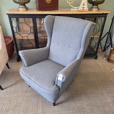 IKEA STRANDMOND Grey Wingback Chair