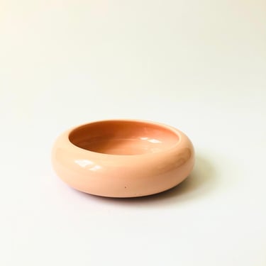 Vintage 1980s Blush Pink Ceramic Circular Tray 