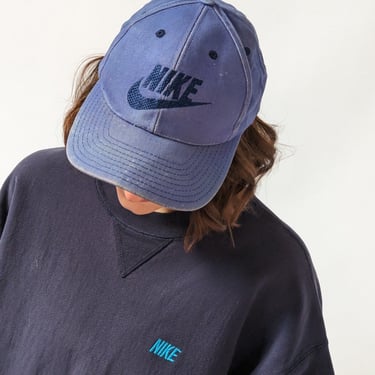 Vintage Faded Blue Nike Embroidered Ball Cap