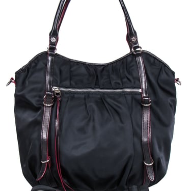 MZ Wallace - Black Nylon Satchel Bag w/ Detachable Strap