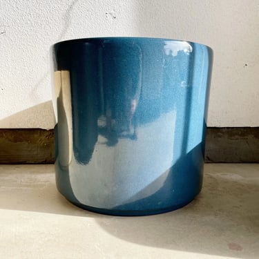 Vintage Modern Blue Gainey Ceramic Pottery Planter La Verne AC-16 NOS UNUSED