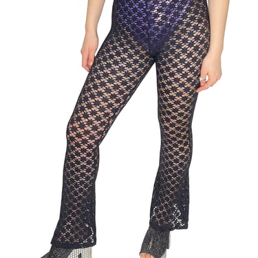 Black Lace Bell Bottoms- Lace Pants- Sheer Bell Bottoms- Unisex- Mens Bell Bottoms- Y2k Pants- Flare Rave Pants- Dance Costume- Drag Queen 