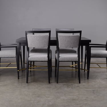 Restored 1950s Paul McCobb Irwin Collection Dining Table and Chairs Set Black and Gray 