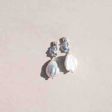 Magna Baroque Pearl Dangle Earrings in Sterling Silver