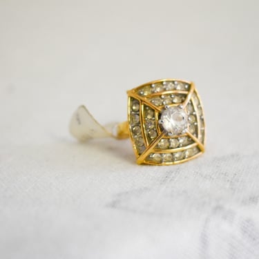 1980s Faux Diamond Cocktail Ring, Size 6 1/4 