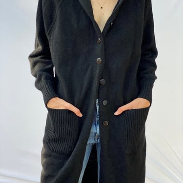 Long Black Sweater / Duster Cardigan Pocket Knit Jacket / Comfy Winter Sweater / Long Knitwear with Pockets 