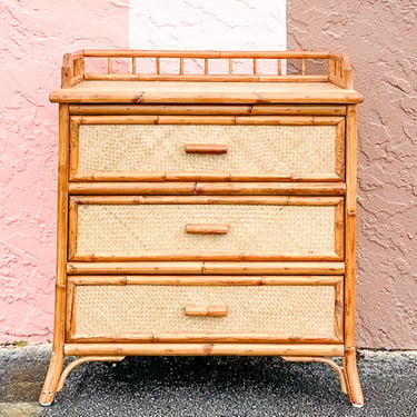 Island Chic Oversized Rattan Nightstand