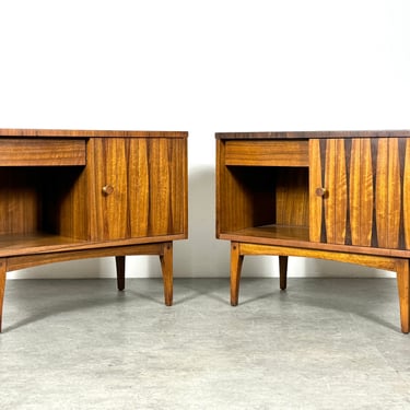 Pair Vintage Mid Century Modern Lane Rosewood Single Drawer Night Stands End Tables 1960s 