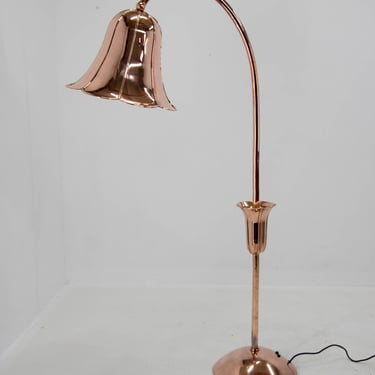 Rare Art Deco Copper Floor Lamp, 1930, Restored / Vintage Floor Lamp / Unique Piece of Lighting 