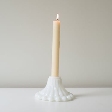 Milk Glass Candlestick Holder 