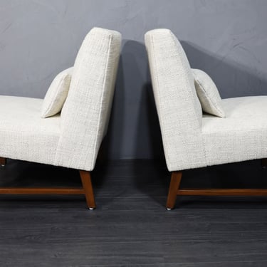 Edward Wormley for Dunbar Slipper Chairs in Holly Hunt Great Plains Weave