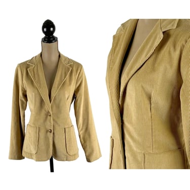 70s Corduroy Blazer Medium,  Fitted Tan Jacket, 1970s Clothes for Women, Vintage Clothing  from PANTINO 