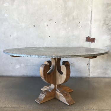 Zinc &amp; Solid Wood Round Dining Table By Levingston