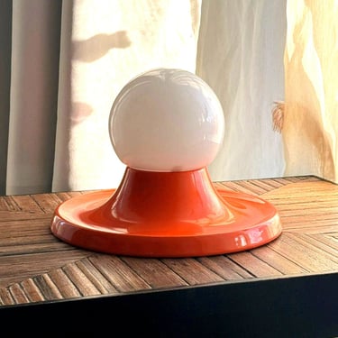 Modern wall lamp / orange lamp / aluminum and opaline glass / in Castiglioni style / retro / mid century / 