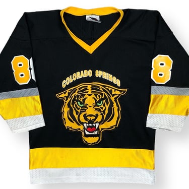 Vintage 90s Colorado College Tigers Hockey Made in USA #88 Embroidered Jersey Size Medium 