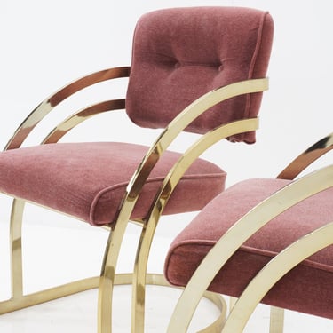 Cantilever Brass & Velvet Chair by Cal-Style, 1980s 