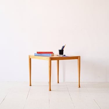 Vintage Oak Coffee Table - Scandinavian Square Side Table 