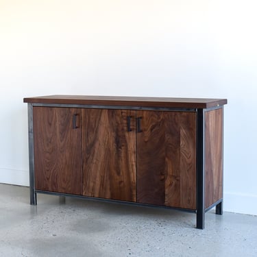 Walnut Storage Buffet / Solid Wood Cabinet with Optional Bar Storage / Mid Century Modern Credenza 