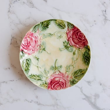 antique French majolica floral plate