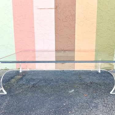 Large Modern Glam Lucite Coffee Table