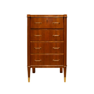 De Coene Frères Petit Chest of Drawers in Mahogany with Brass 1940s