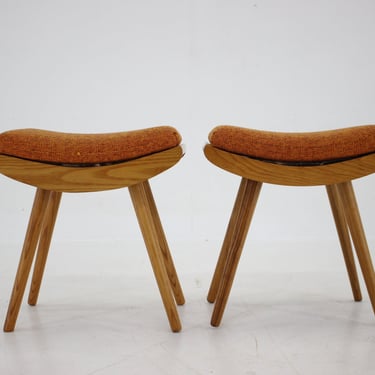 1960s Pair Of Beech Stool ,Czechoslovakia 