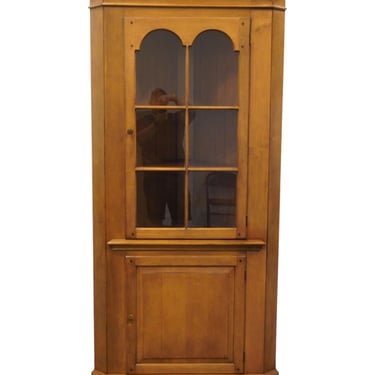 HIGH END VINTAGE Solid Hard Rock Maple Colonial Early American Corner Cabinet 6423 