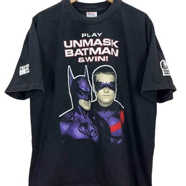 Vtg 1997 Unmask Batman & Robin DC Comics Promo T-Shirt XL Excellent Condition