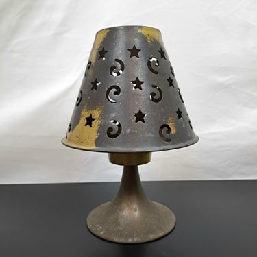 Vintage 90s Celestial Stars Metal Candle Shade 